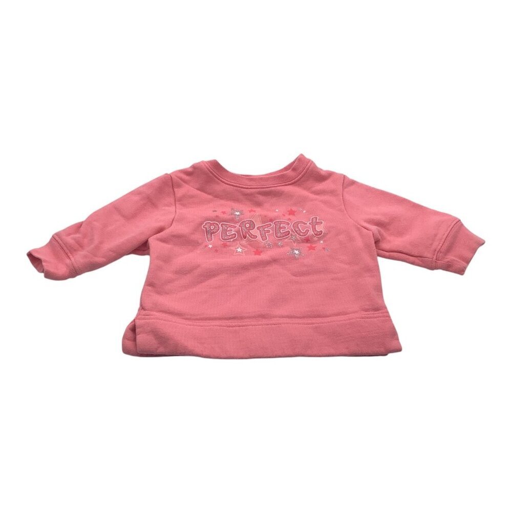 Koakan Kids Sweatshirt Baby‎ Girl Size 6-9M Pink  "Perfect" Graphic Long Sleeves